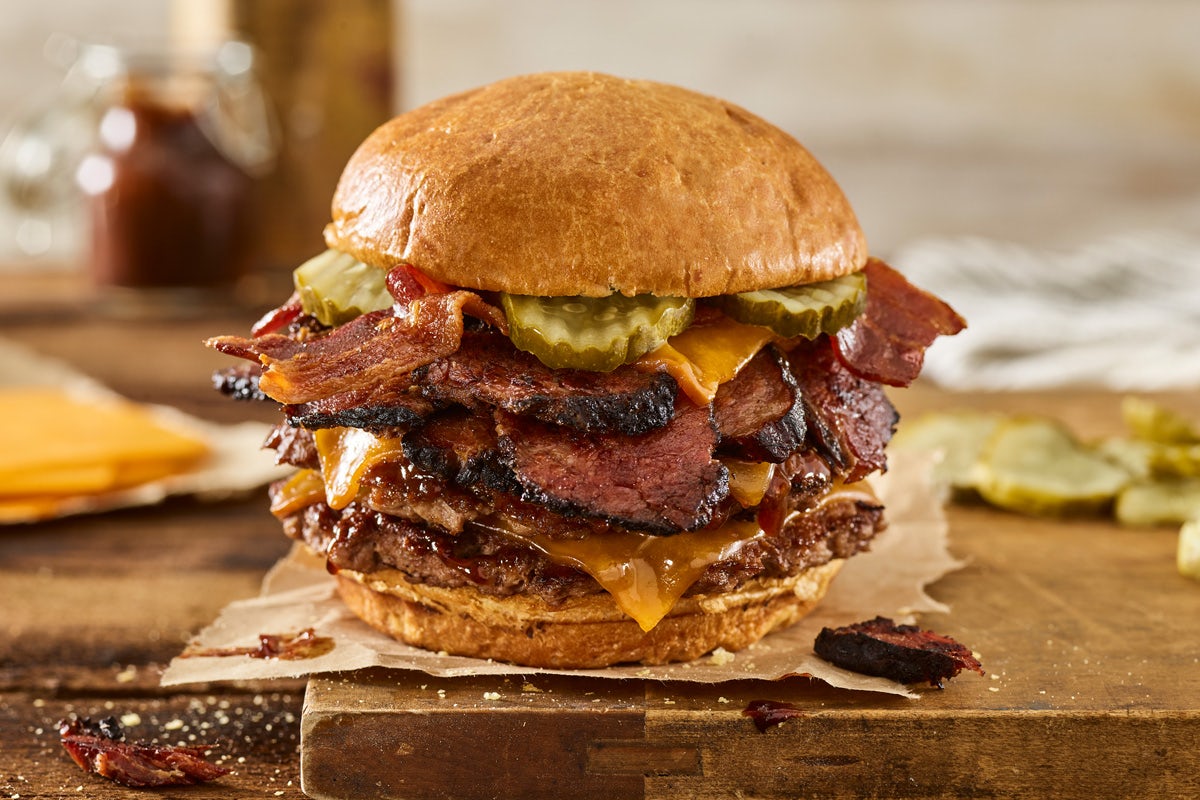 Order DOUBLE SMOKED BACON BRISKET BURGER food online from Smashburger store, Wantagh on bringmethat.com