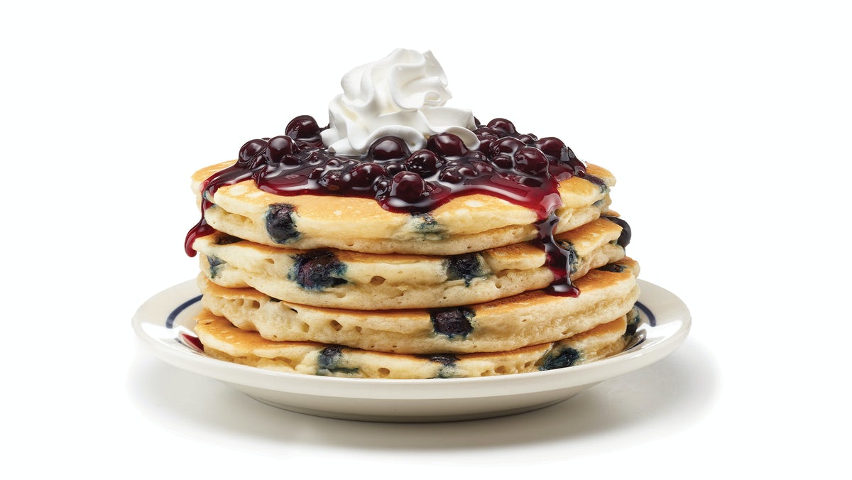 Order Double Blueberry Pancakes food online from Ihop store, Grand Rapids on bringmethat.com