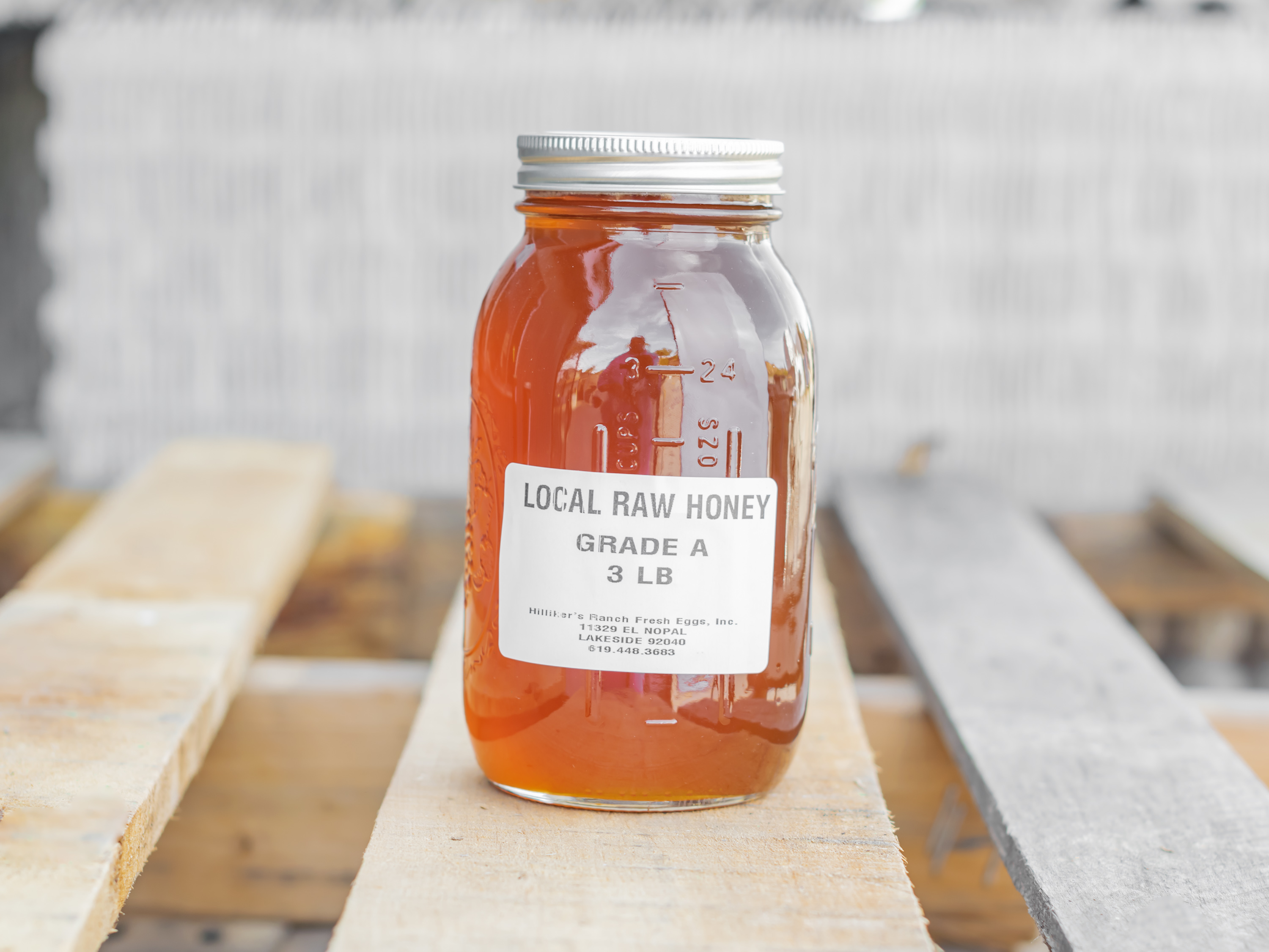 Order 1 lb. Jar of Honey with Combo food online from Hilliker Egg Ranch store, Lakeside on bringmethat.com