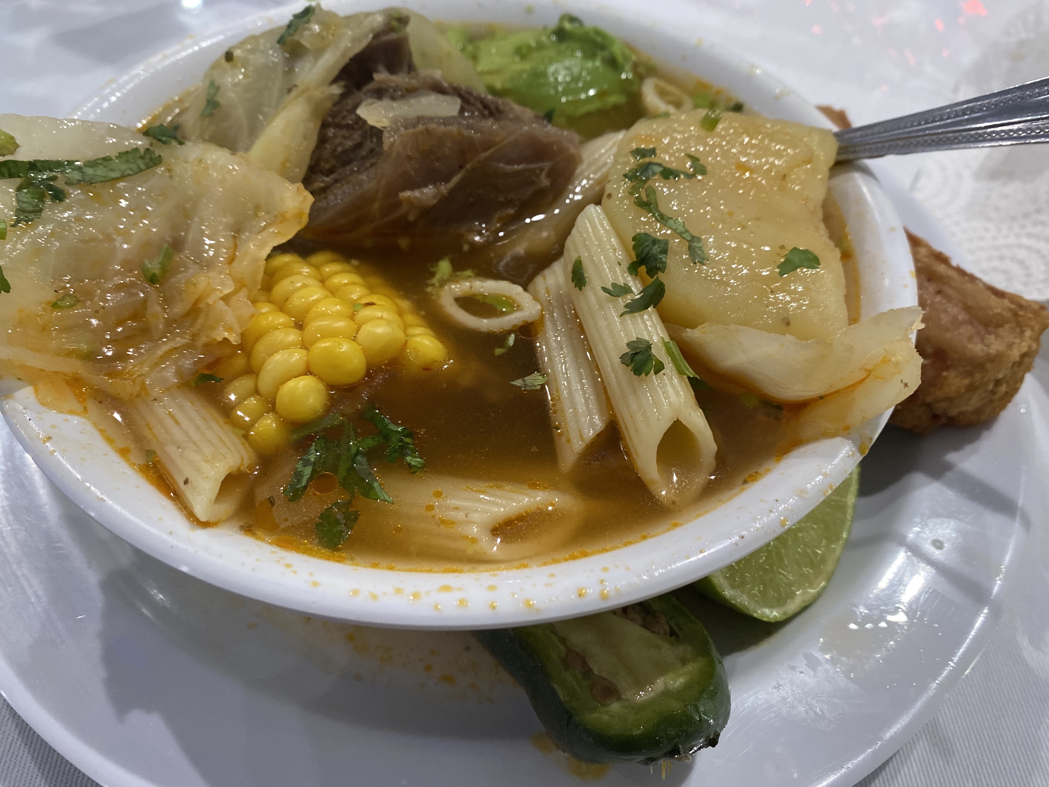 Order Beef soup...sopa de res .. food online from Sabores Latinos Restaurant & Bakery Corp. store, Richmond Hill on bringmethat.com