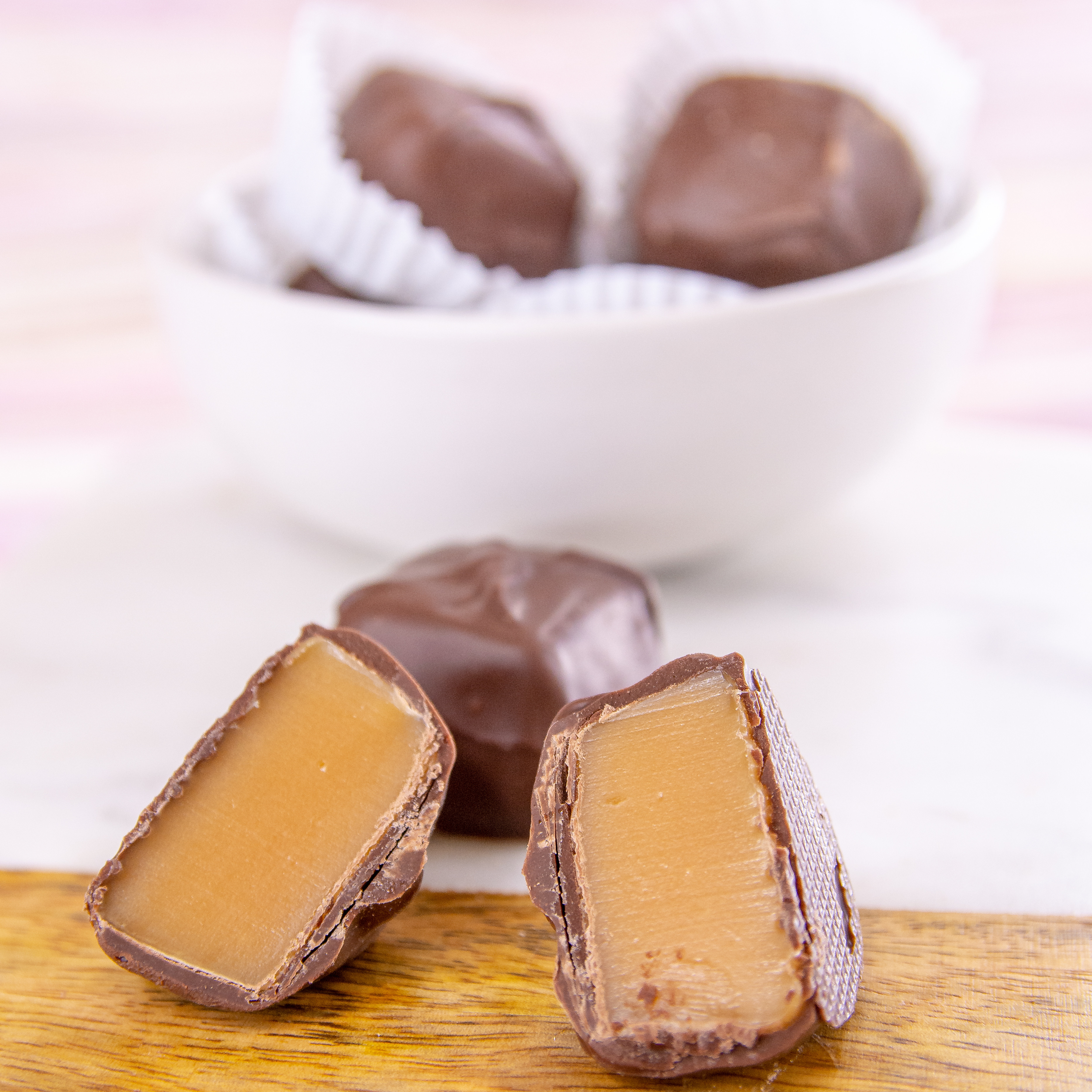 Order Sugar Free Milk Chocolate Caramels, 1 lb. food online from Wockenfuss Candies store, Columbia on bringmethat.com