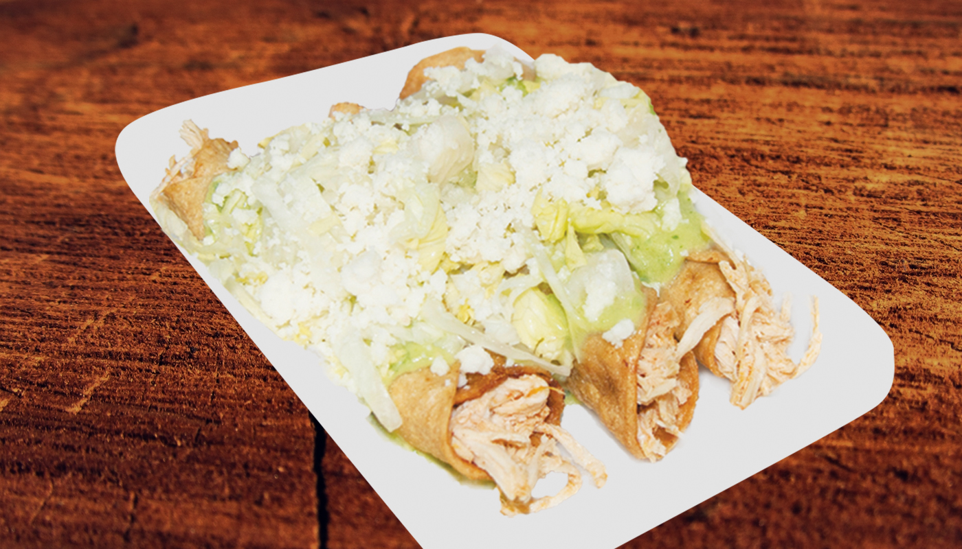 Order Chicken Taquitos Quac Cheese and Lettuce food online from Pacheco Tacos store, Los Angeles on bringmethat.com