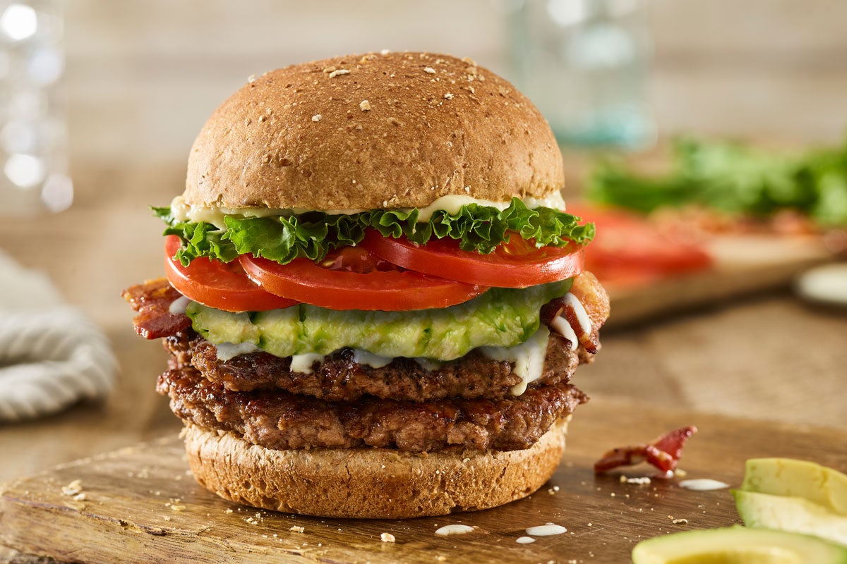 Order DOUBLE AVOCADO BACON CLUB BURGER food online from Smashburger store, Wantagh on bringmethat.com