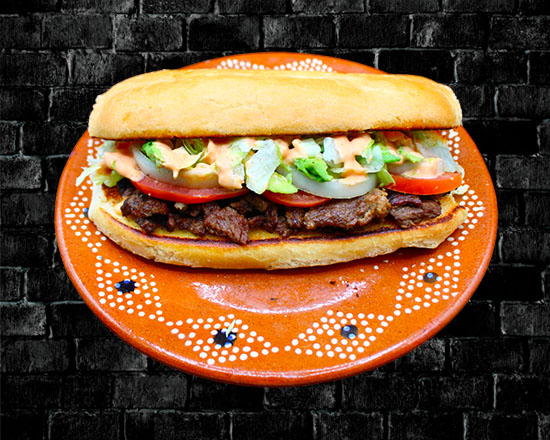 Order Steak Torta food online from Rivas Mexican Grill#4 store, Henderson on bringmethat.com