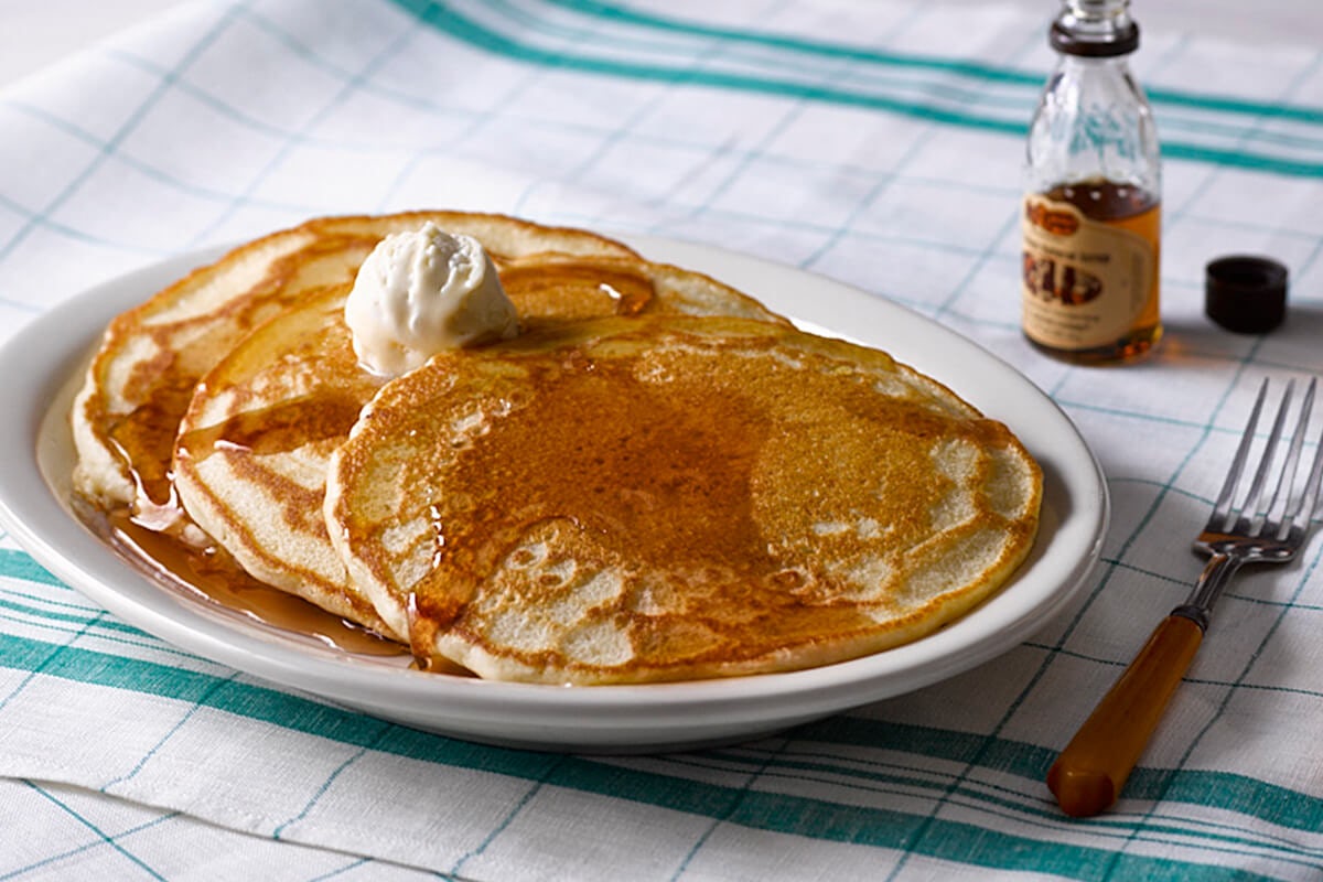 Order Buttermilk Pancakes with 100% Pure Natural Syrup food online from Cracker Barrel store, Rochester on bringmethat.com