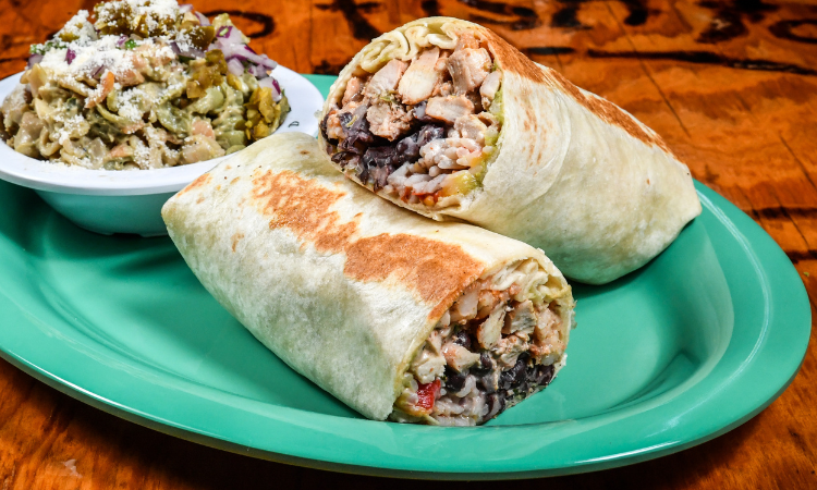 Shrimp & Chicken Burrito from Cabo Fish Taco Baja Seagrill