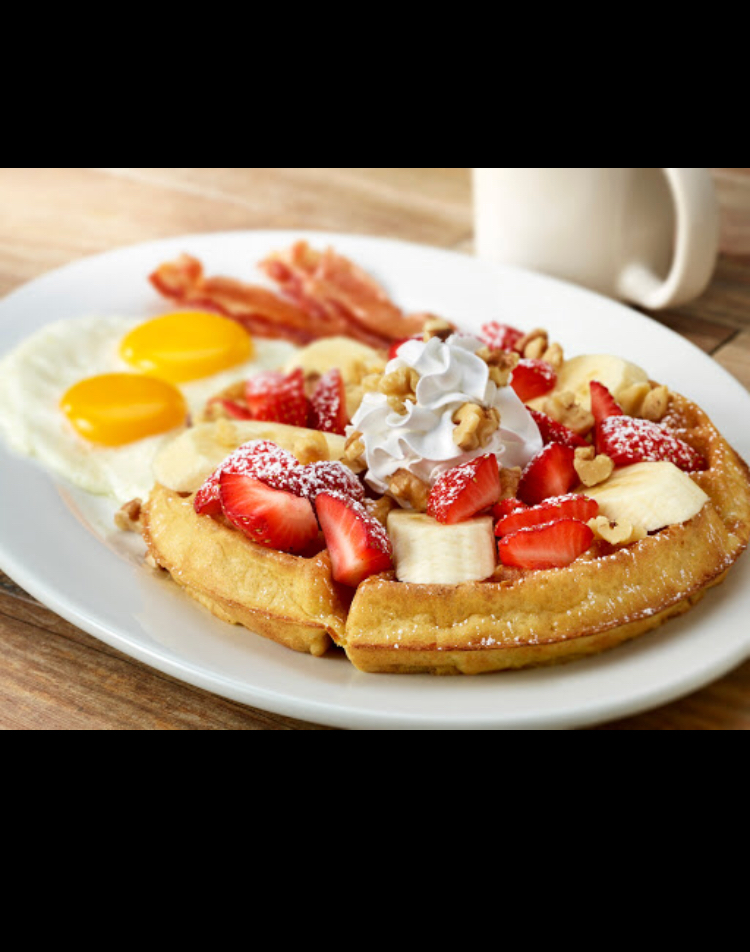 Order Strawberry Banana Waffle food online from Stacks store, Tinley Park on bringmethat.com