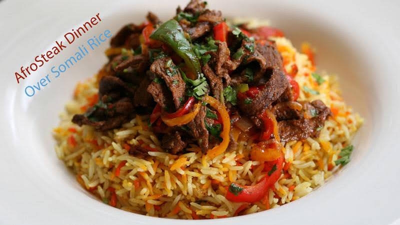 Order Afro Steak Rice Bowl (GF) food online from Afro Deli store, Saint Paul on bringmethat.com