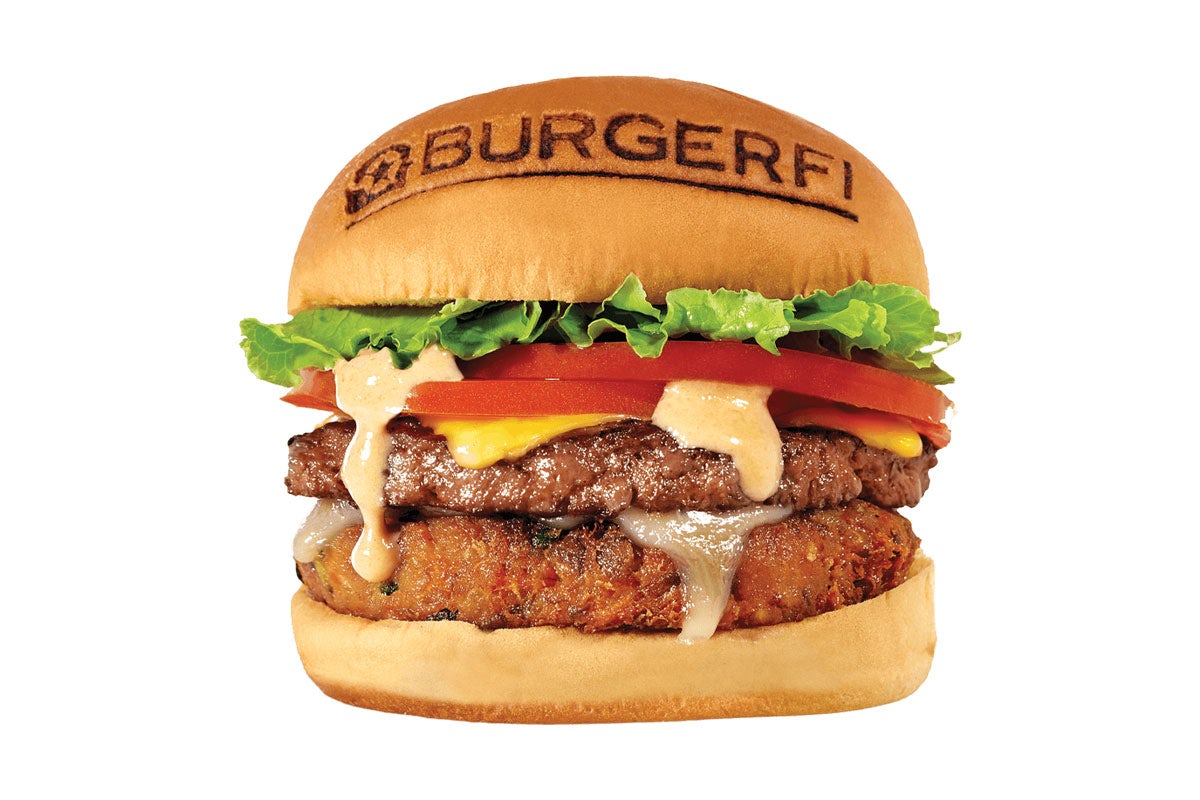 Order CONFLICTED BURGER food online from BurgerFi store, Latham on bringmethat.com