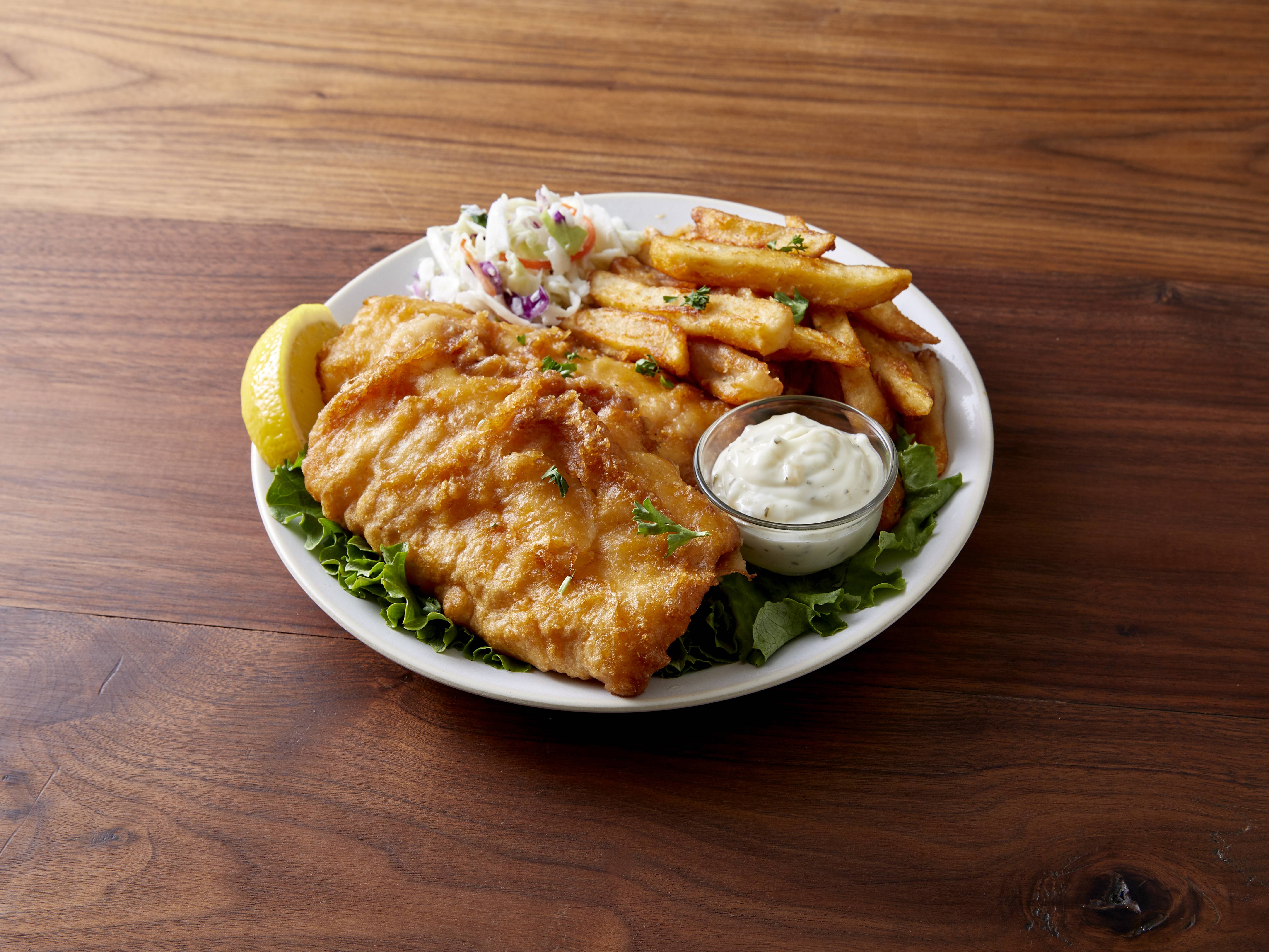 Order Fish and Chips food online from Captain Joe's Grill store, Whitmore Lake on bringmethat.com