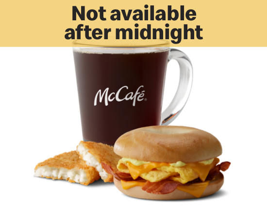 Order Bacon Egg Cheese Bagel Meal food online from Mcdonald store, Virginia Beach on bringmethat.com