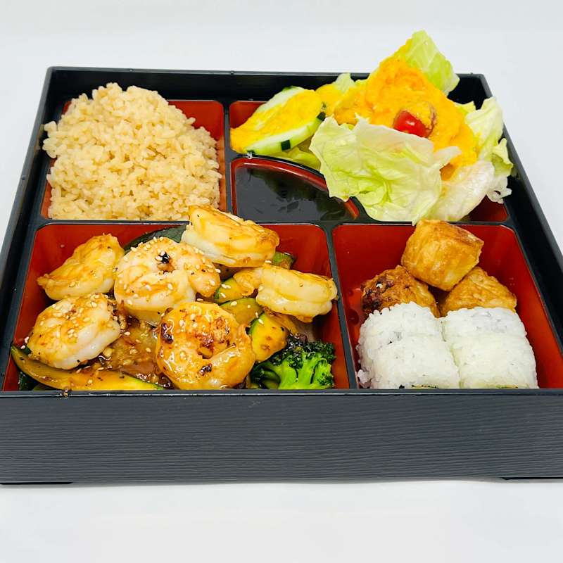 Teriyaki Shrimp Bento — Ginza Cafe Greenville