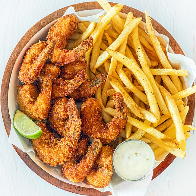 Order Fried Shrimp Basket food online from Hurricane Grill & Wings store, Syosset on bringmethat.com