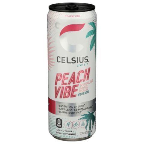 Order Celsius Peach Vibe 12oz Can food online from 7-Eleven store, Aurora on bringmethat.com
