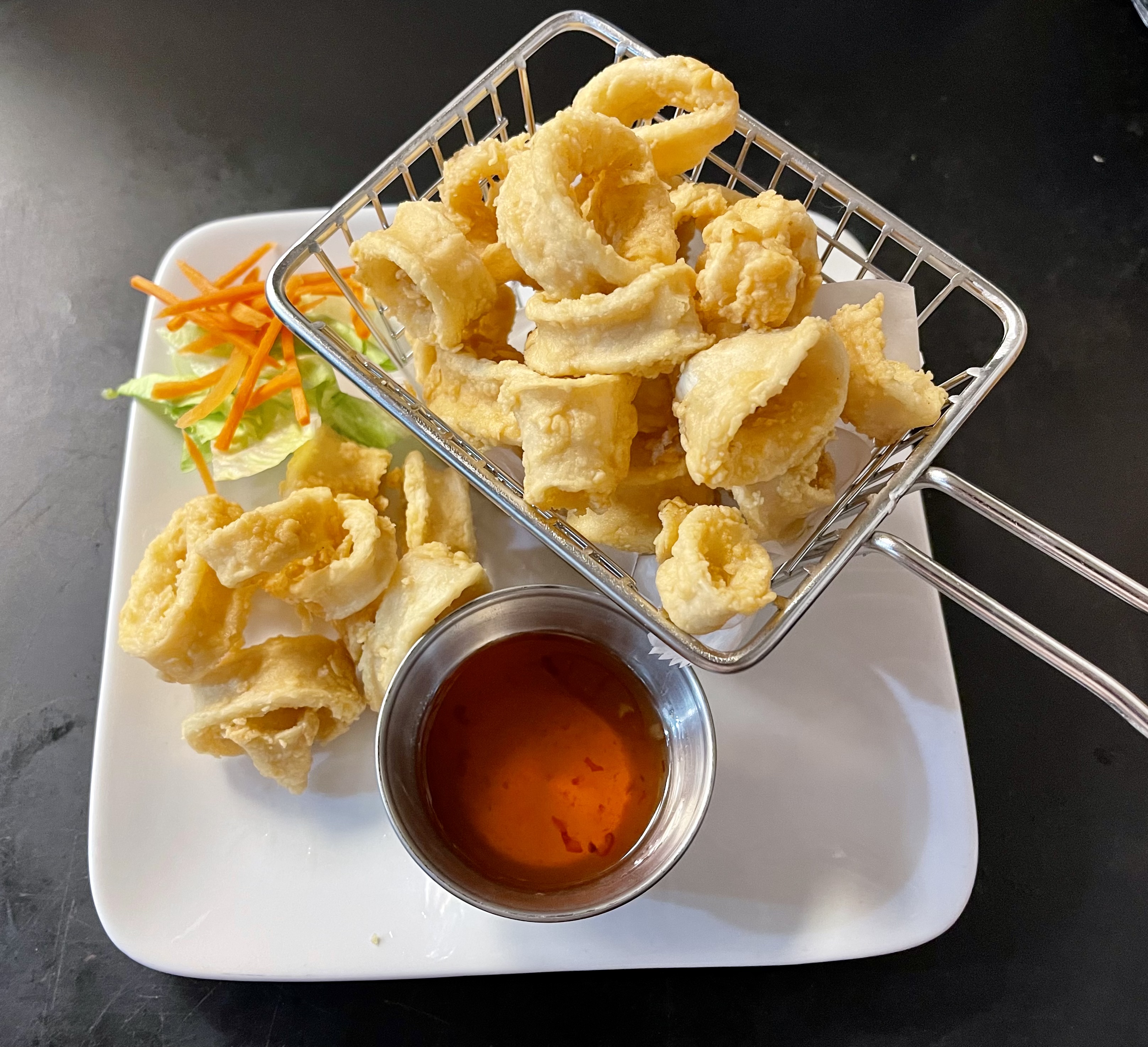 Order A12. Fried Calamari food online from Lum Dee Thai Cuisine store, Brooklyn on bringmethat.com