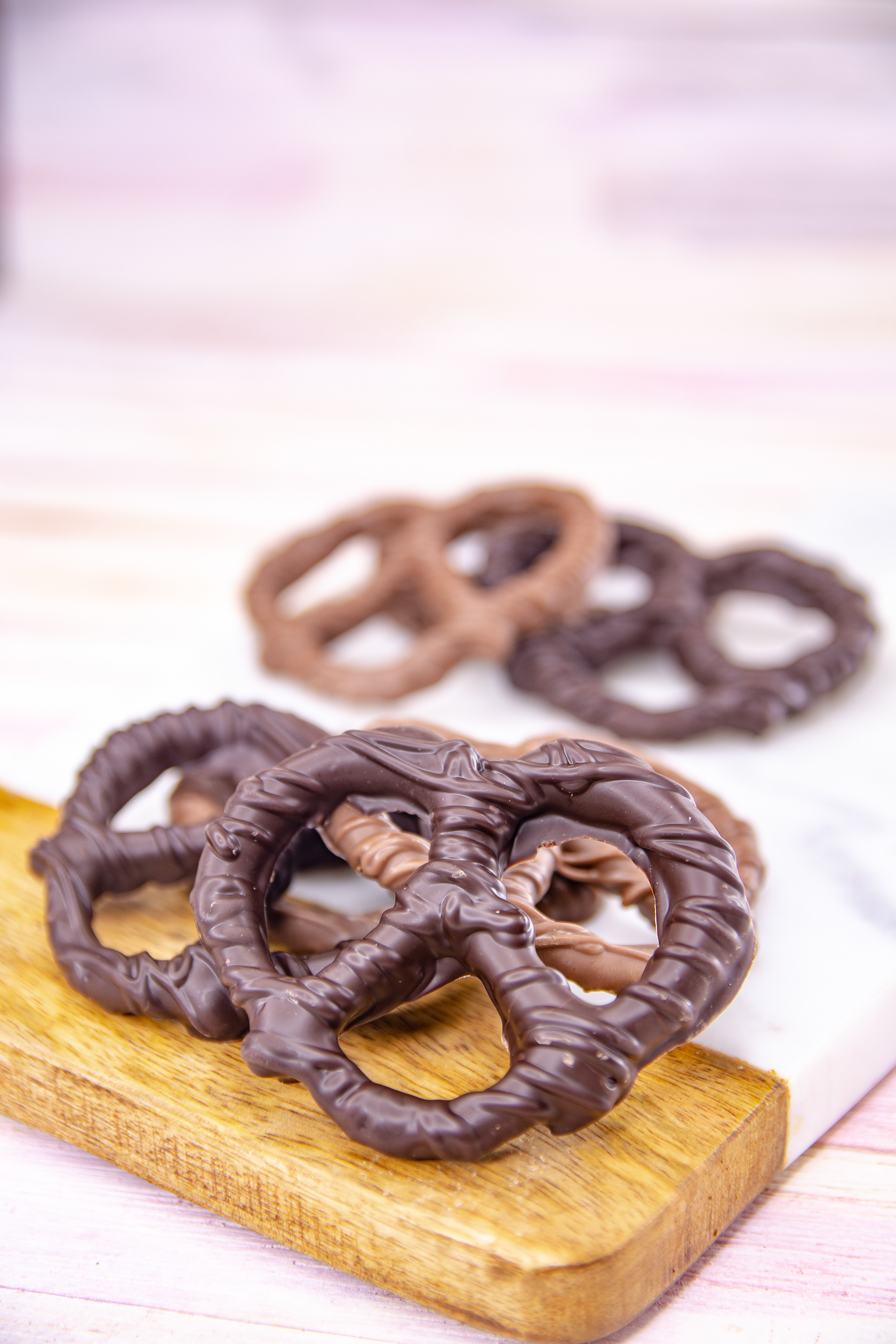Order Chocolate Pretzels, 1 lb. food online from Wockenfuss Candies store, Columbia on bringmethat.com