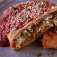 Order Baked Spaghetti Calzone food online from Spinato's Pizzeria and Family Kitchen store, Tempe on bringmethat.com