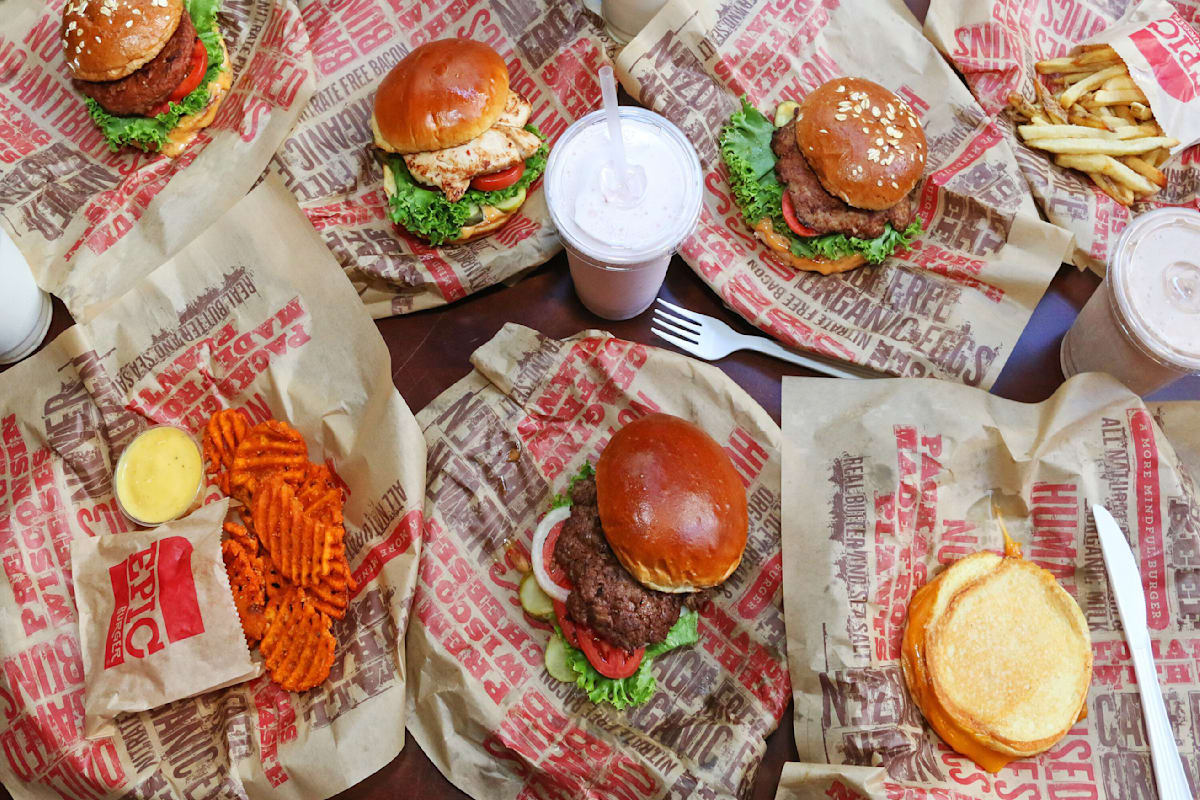 Epic burger hot sale menu