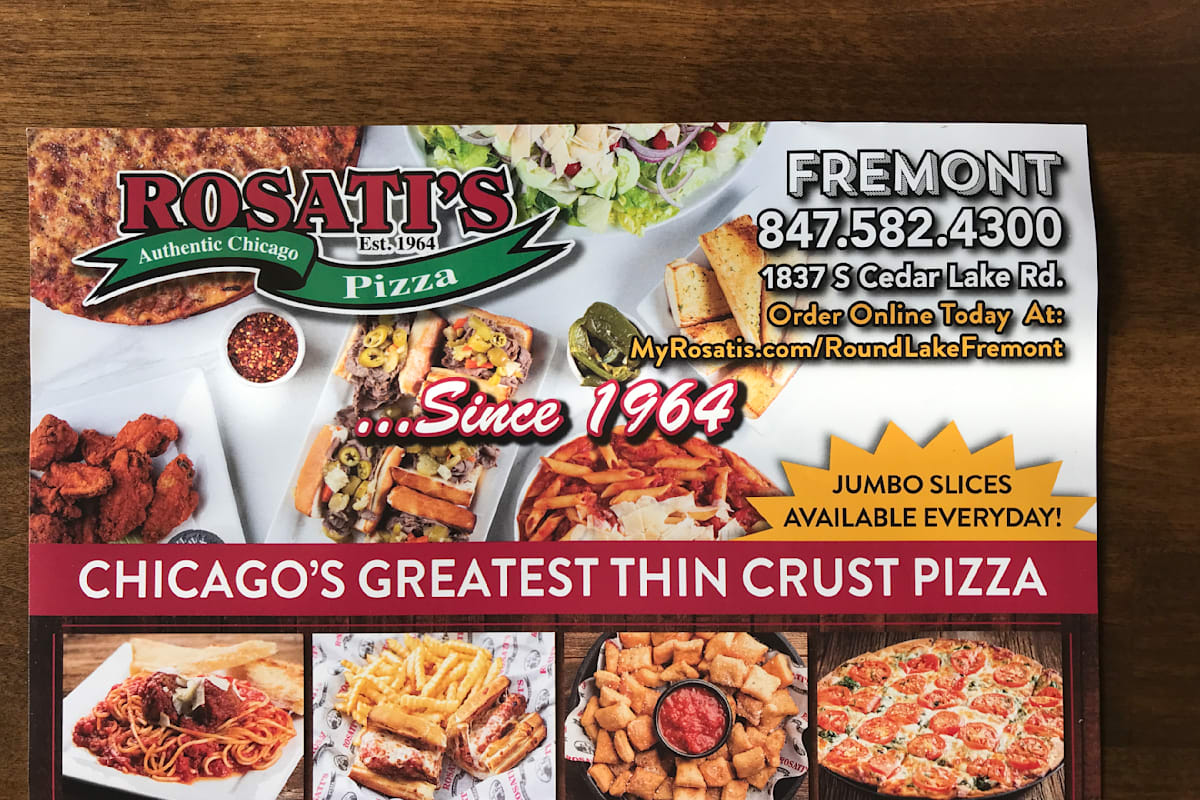 Menu for discount rosati's pizza