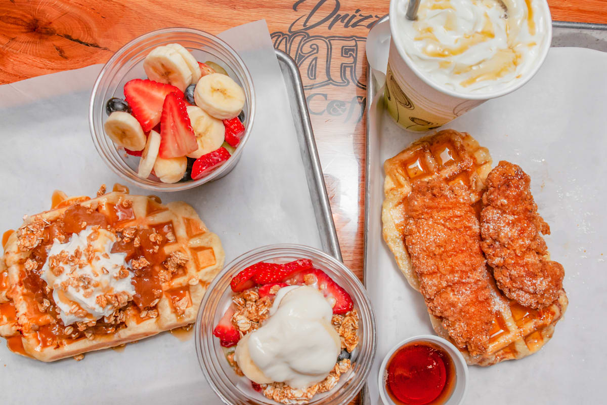 DRIZZLED WAFFLES AND COFFEE Delivery Menu Order Online 3061 N Main