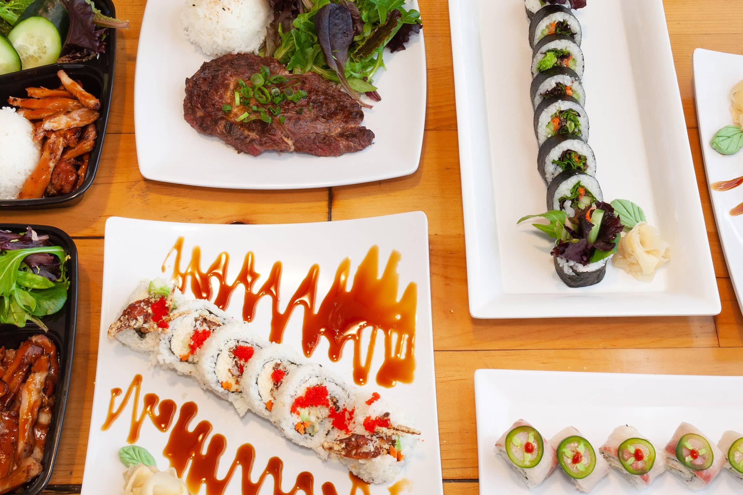 Bluefish Sushi Bar offers authentic Japanese cuisine.