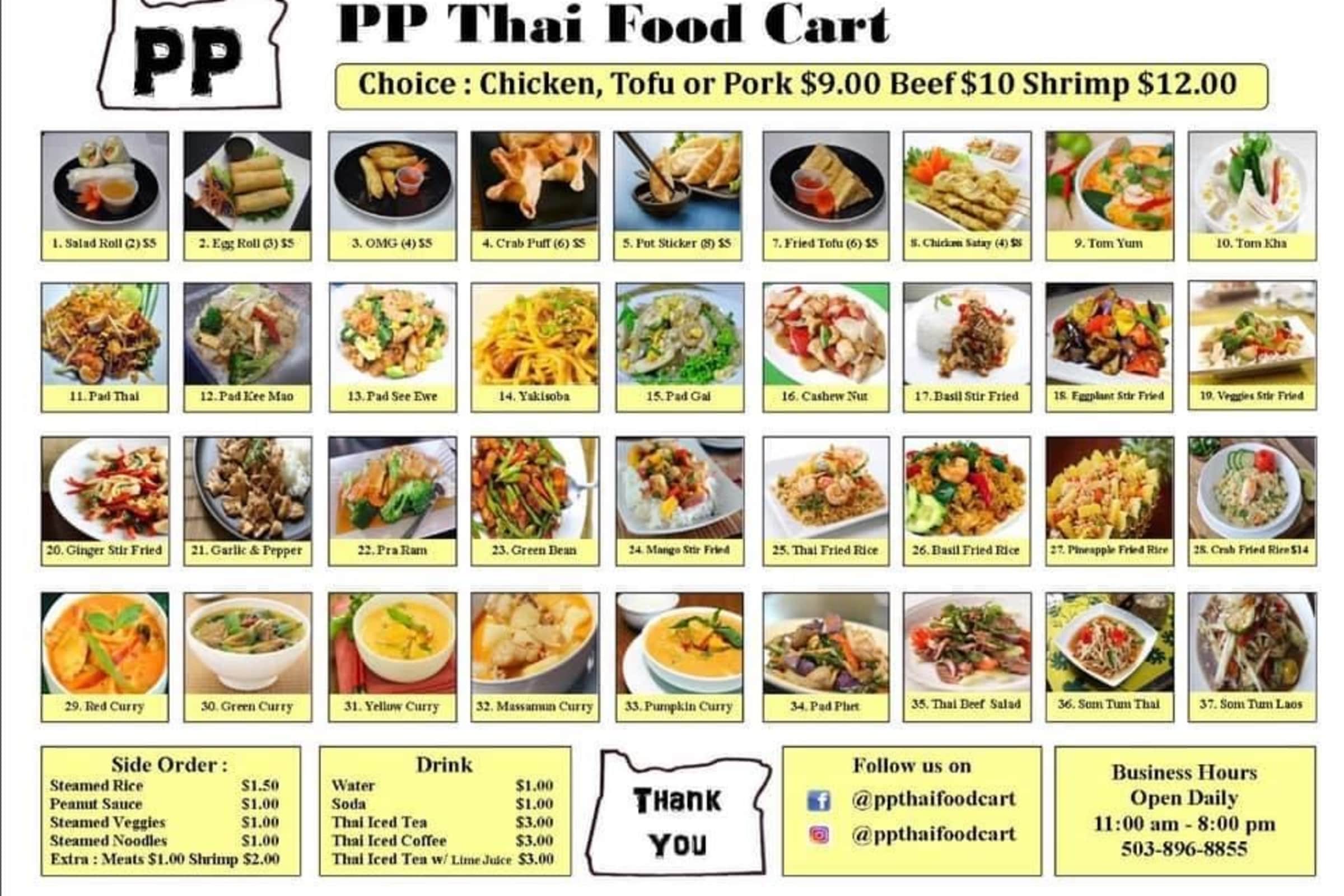 PP Thai Foodcart Delivery Menu Order Online 1825 N Williams Ave