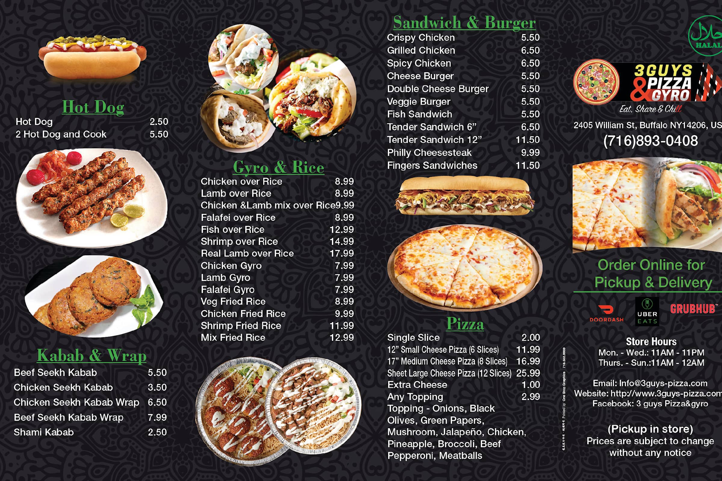 3 Guys Pizza & Gyro Delivery Menu Order Online 2405 William St