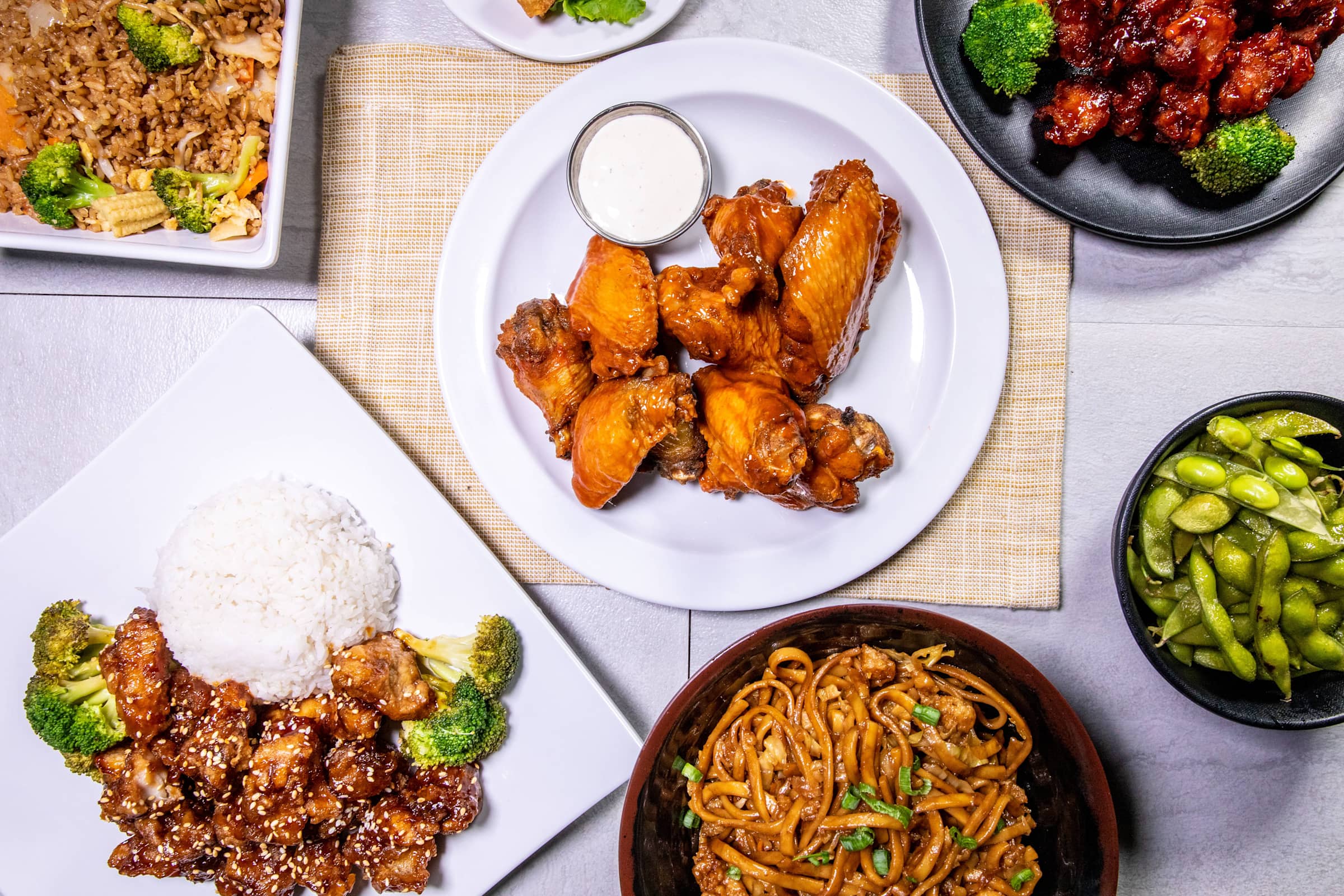 Menu restaurant wok king chinese neck little sign please city