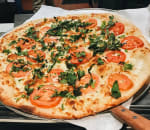 Order Margherita Thin Crust Pizza food online from Union Pizza Company store, Manhattan Beach on bringmethat.com