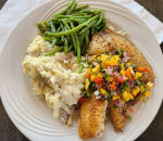 Order Grilled Tilapia with Sweet Mango Salsa food online from Black Eyed Pea store, Colorado Springs on bringmethat.com