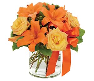 Tangerine Tango Felt Flower Bouquet