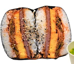 Orange Teriyaki Spam Musubi with Orange Aioli