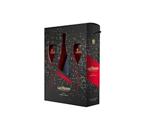 G.H Mumm Grand Cordon Brut Champagne gift set with 2 glasses 750ml