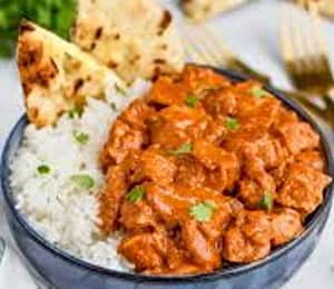 Butter chicken with garlic naan. - Picture of Taj Mahal, Tyler - Tripadvisor