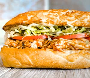 Menage A Trois (BBQ, Cheddar, Halal Chicken, Honey Mustard, Pepper Jack,  Real Honey, Swiss) - Picture of Ike's Love & Sandwiches, San Francisco -  Tripadvisor