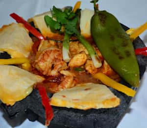 Molcajete Mixto CALIENTE!! INSANE Authentic Mexican Food RESTAURANT STYLE!  