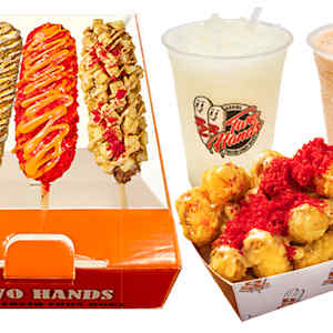 Two Hands Corn Dog Korea Town S Western Ave Delivery Menu Order Online 450 S Western Ave Suite 313 Los Angeles Grubhub