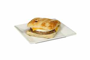 Chicken Sausage Flatbread Breakfast Sandwich