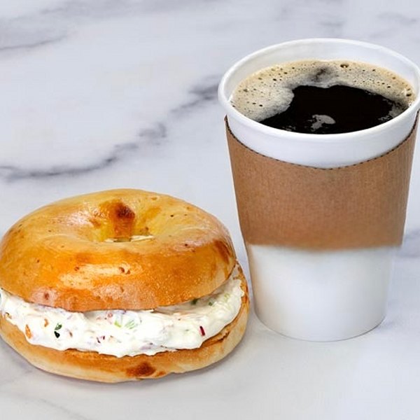 Bagel w Cream Cheese + Large Coffee