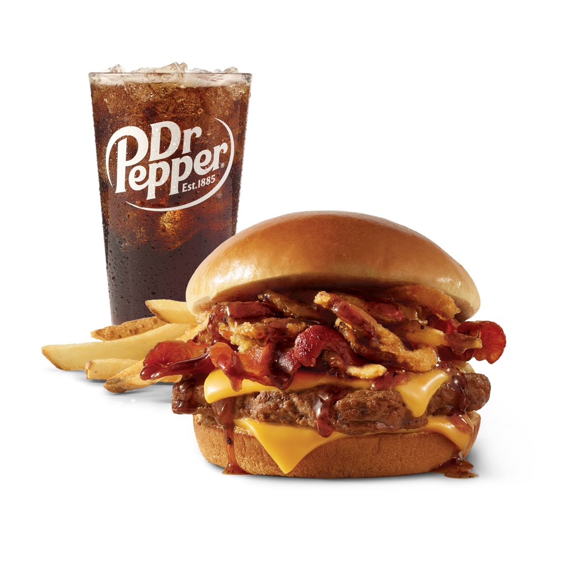Order Bourbon Bacon Cheeseburger Combo food online from Wendy's store, New Bern on bringmethat.com