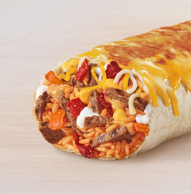 Order Double Steak Grilled Cheese Burrito food online from Taco Bell store, Proctorville on bringmethat.com