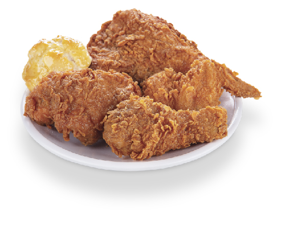 Order 4 PC Dark Chicken & (1) Biscuit Only food online from Krispy Krunchy Chicken store, Fullerton on bringmethat.com