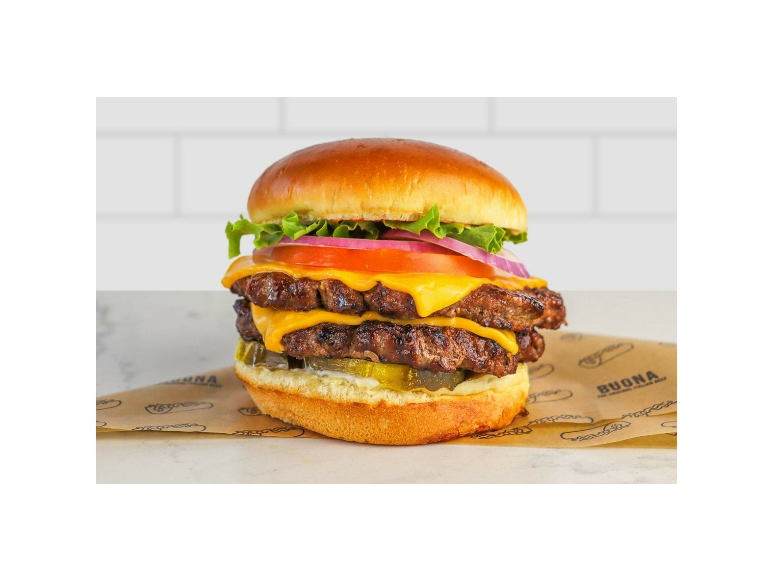 Order Double Cheeseburger food online from Buona Beef store, Bolingbrook on bringmethat.com