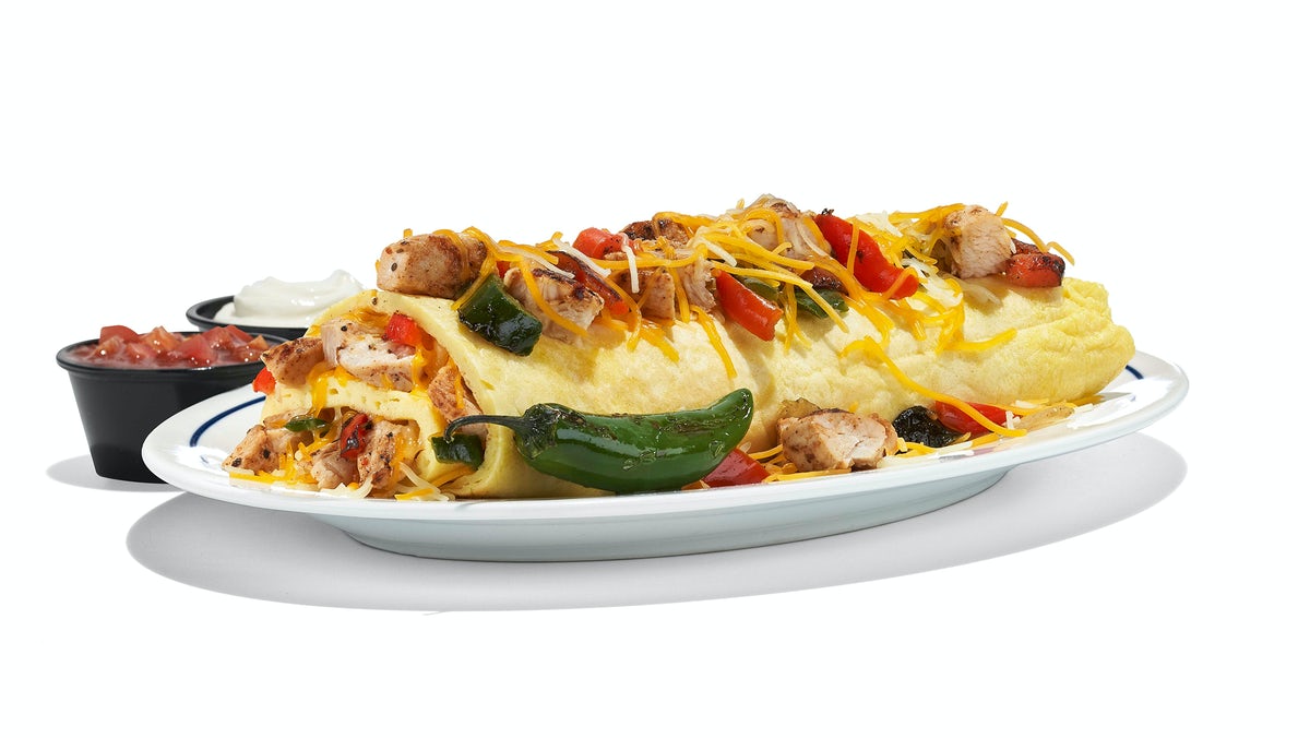 Order Chicken Fajita Omelette food online from Ihop store, Grand Rapids on bringmethat.com