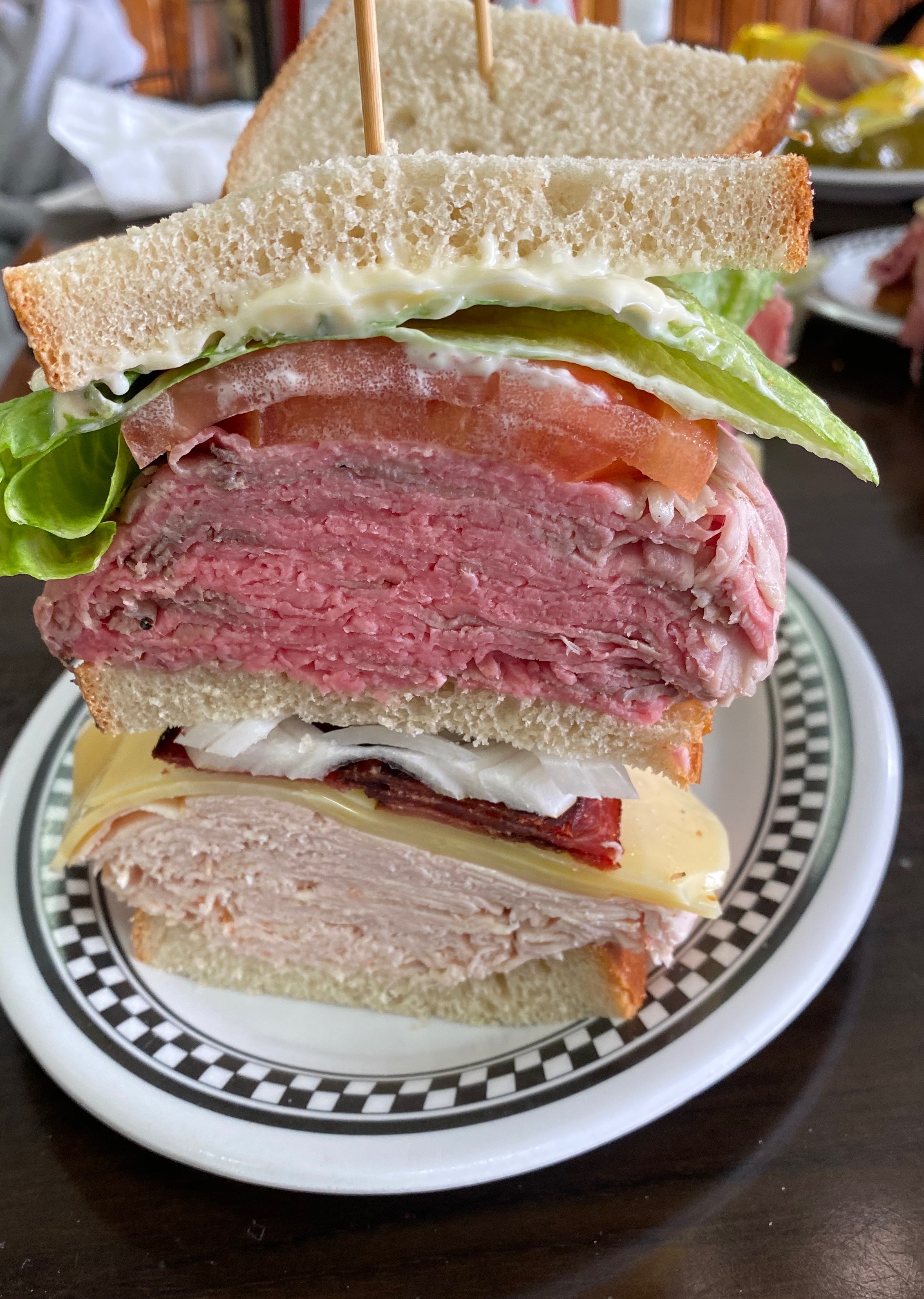 Order Roast Beef, Turkey, and Swiss Cheese food online from The Kibitz Room store, Cherry Hill on bringmethat.com