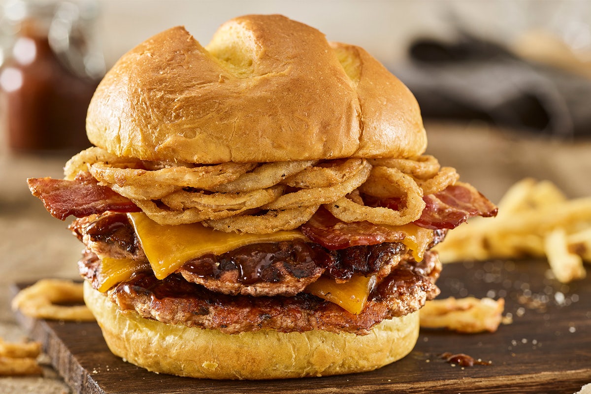 Order DOUBLE BBQ BACON CHEDDAR TURKEY BURGER food online from Smashburger store, Wantagh on bringmethat.com