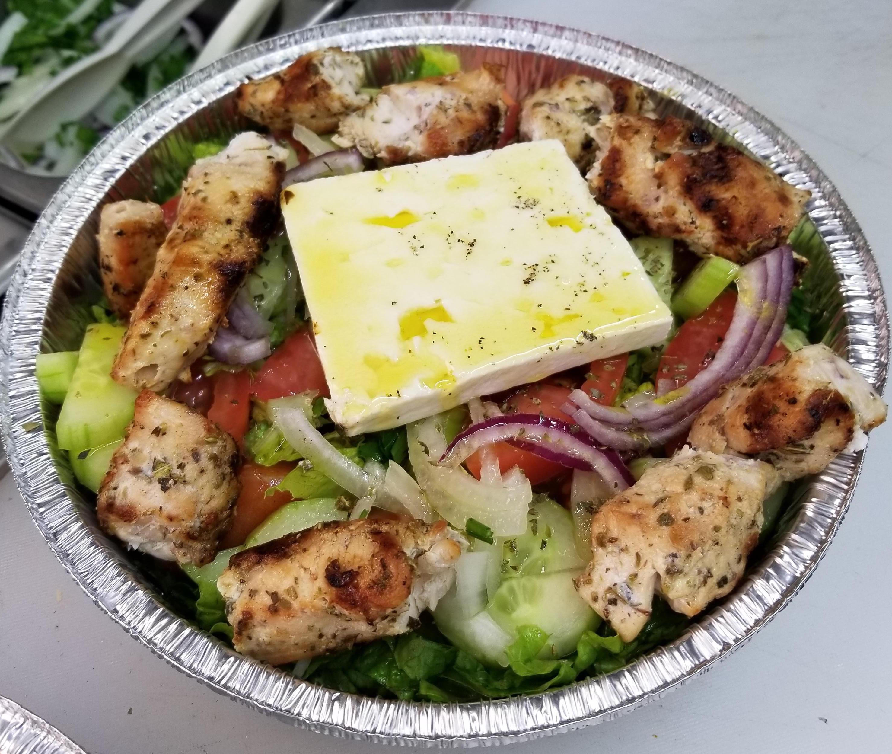 Order Greek Salad food online from Station Greek Grill store, Bronx on bringmethat.com