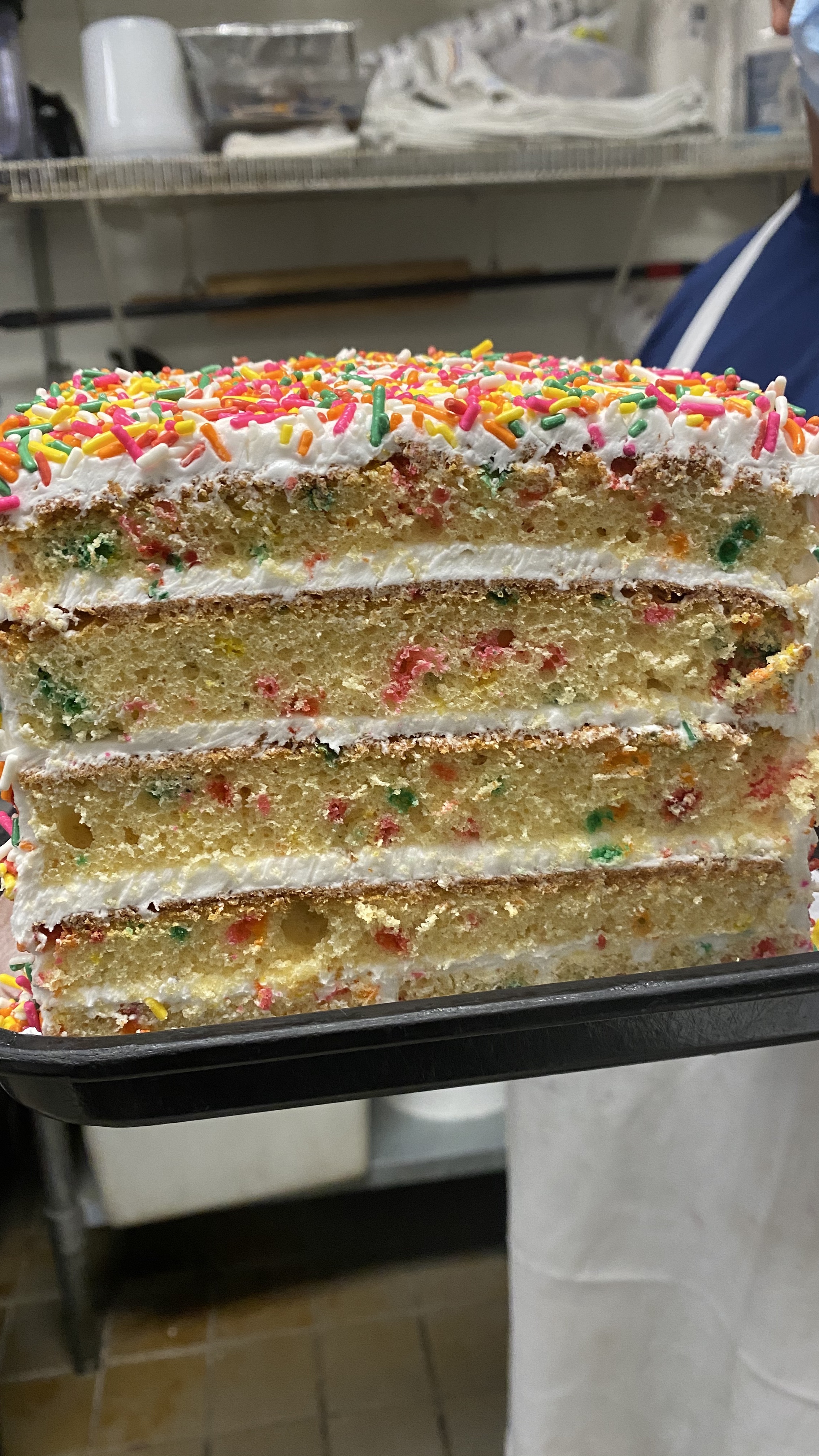Order Vanilla Sprinkle Cake food online from The Kibitz Room store, Cherry Hill on bringmethat.com