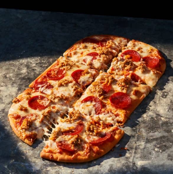 Order Sausage & Pepperoni Flatbread Pizza food online from Panera store, Virginia Beach on bringmethat.com