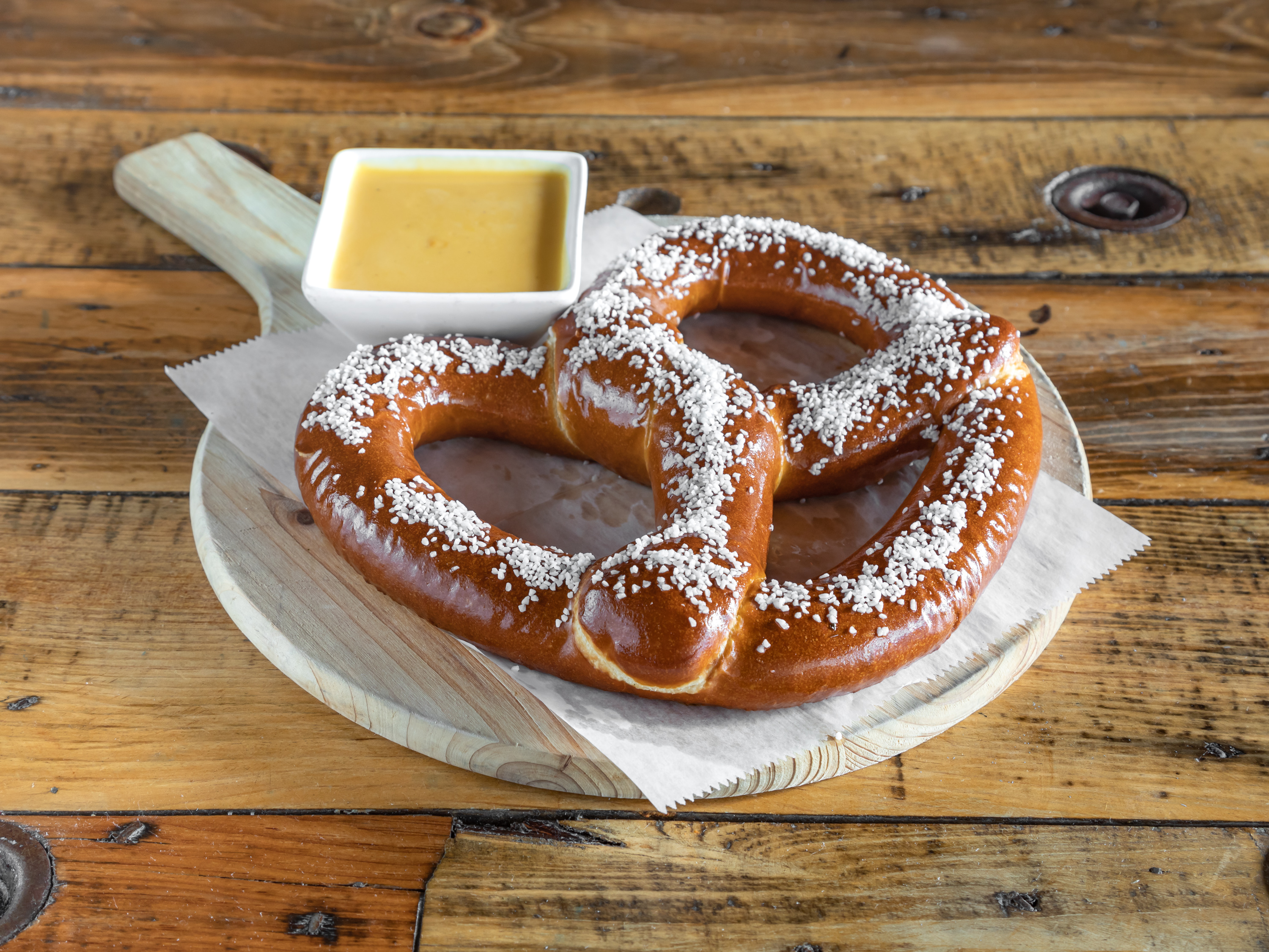 Order JUMBO SALTED SOFT PRETZEL food online from Keg & Lantern Brewing store, Brooklyn on bringmethat.com
